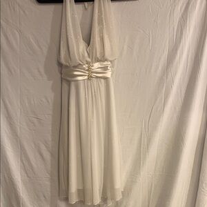 Speechless, size LARGE, Elegant White Halter Dress. Sparkles , beautiful!!